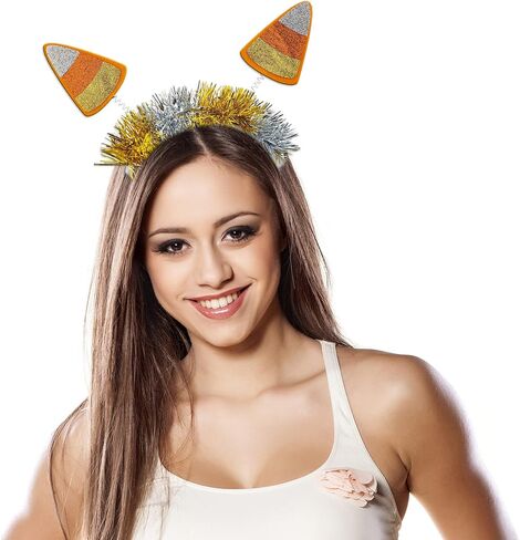 LUX ACCESSORIES Halloween Festive Candy Corn Boppers Fashion Headband in Kuwait