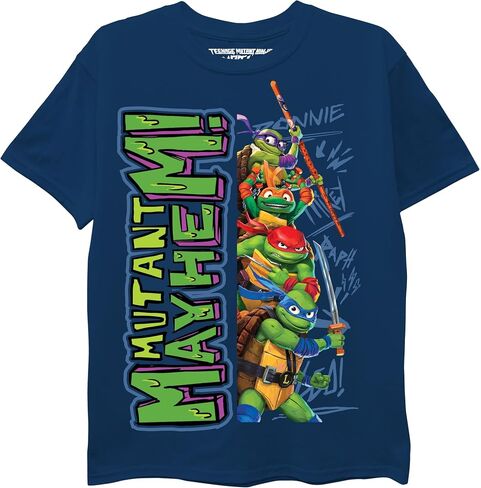 تي شيرت للأولاد من سلاحف النينجا المراهقون المتحولون Big TMNT Mutant Mayhem من فيلم ليو، دوني، راف، ميكي in Saudi Arabia