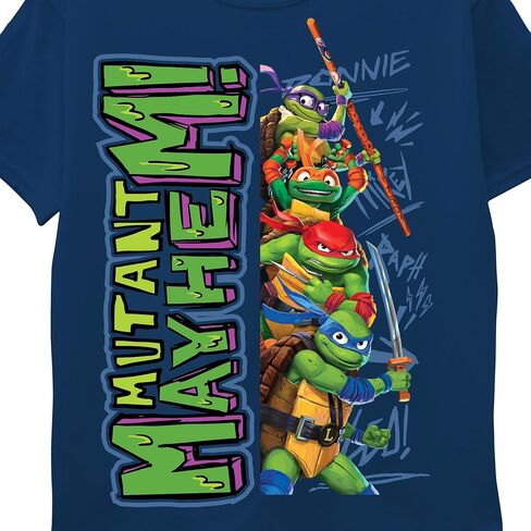 تي شيرت للأولاد من سلاحف النينجا المراهقون المتحولون Big TMNT Mutant Mayhem من فيلم ليو، دوني، راف، ميكي in Saudi Arabia