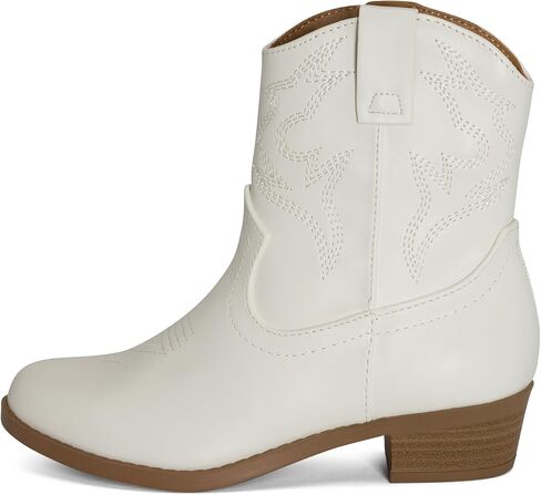 CHANCHITO-K ~ Girls Western Low Stacked Heel Pointed Toe Cowgirl Ankle Boots with Side Zipper in Kuwait