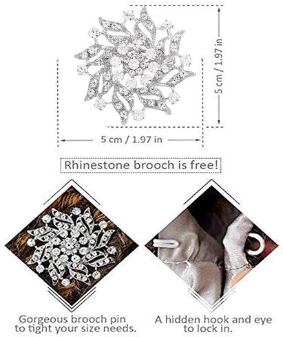 Aukmla Women's Wedding Faux Fur Shawls and Wraps Bridal Fur Scarf Stoles with Rhinestones Brooch for Bride and Bridesmaids in Kuwait