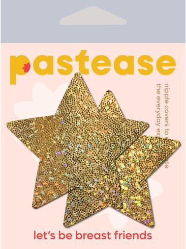 PASTEASE Star Pasties - Nipple Covers for Festivals, Raves, & Lingerie | Halloween Accessory | Latex Free & Made in USA (Glitter Silver Star) in Kuwait
