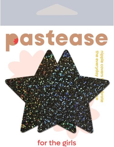 PASTEASE Star Pasties - Nipple Covers for Festivals, Raves, & Lingerie | Halloween Accessory | Latex Free & Made in USA (Glitter Silver Star) in Kuwait
