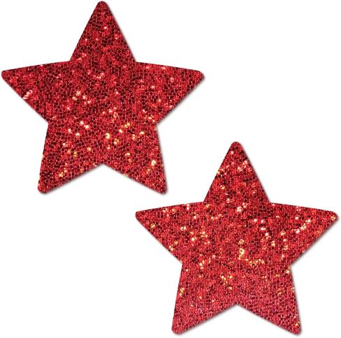 PASTEASE Star Pasties - Nipple Covers for Festivals, Raves, & Lingerie | Halloween Accessory | Latex Free & Made in USA (Glitter Silver Star) in Kuwait