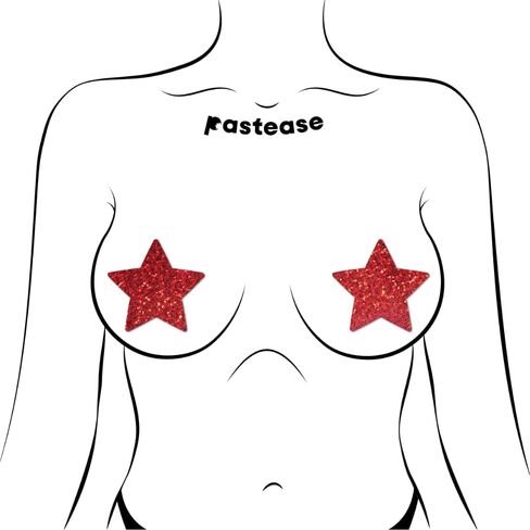 PASTEASE Star Pasties - Nipple Covers for Festivals, Raves, & Lingerie | Halloween Accessory | Latex Free & Made in USA (Glitter Silver Star) in Kuwait