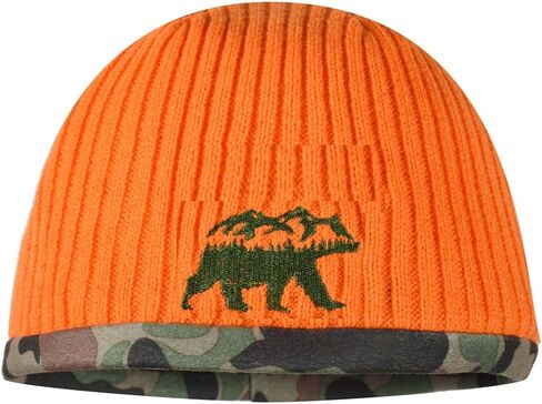 EDTREK Youth Reversible Tech Beanie Hat - Boys Girls Windproof Fleece Winter Hat and Orange Hunting Hats in Saudi Arabia