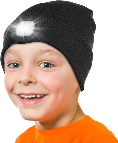 Tutuko Unisex LED Beanie with Light for Kids, Winter Knitted Hat for Boys Girls in Kuwait