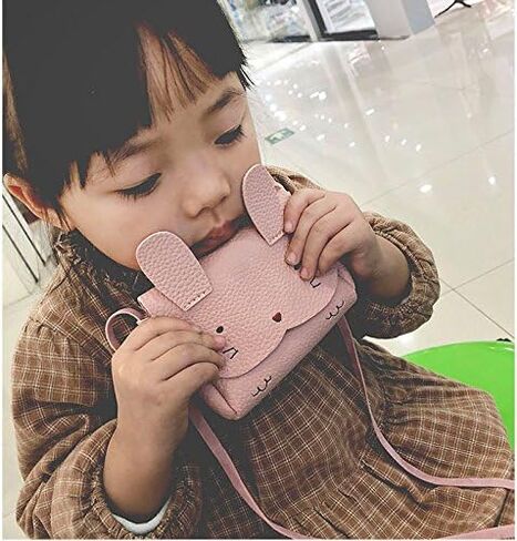 Charmly Cute Fashionable Handbag Shoulder Bags Small Coin Purse Crossbody Bags PU Leather for Children Kids Girls Toddler baby Girls Little Girls Pink-Rabbit in Saudi Arabia