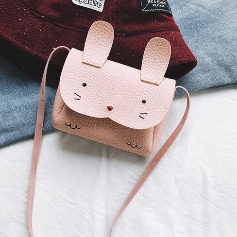 Charmly Cute Fashionable Handbag Shoulder Bags Small Coin Purse Crossbody Bags PU Leather for Children Kids Girls Toddler baby Girls Little Girls Pink-Rabbit in Saudi Arabia