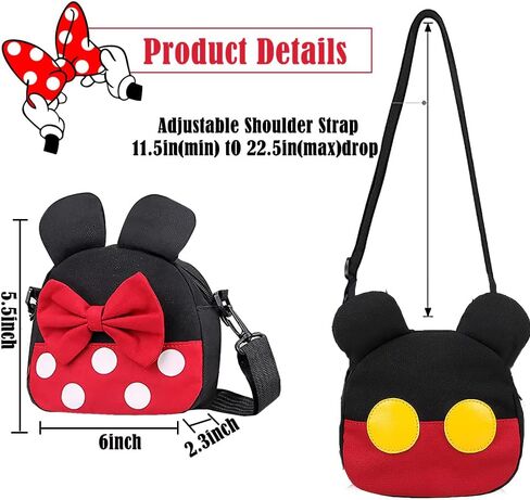 شنطة كروس ميني ماوس متعددة الوظائف للسفر مع حزام كتف، شنطة كروس صغيرة للسفر للنساء والرجال، 1 قطعة, 1 in Kuwait