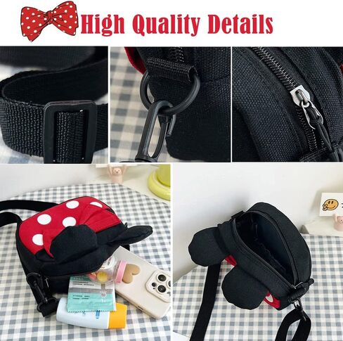 شنطة كروس ميني ماوس متعددة الوظائف للسفر مع حزام كتف، شنطة كروس صغيرة للسفر للنساء والرجال، 1 قطعة, 1 in Kuwait