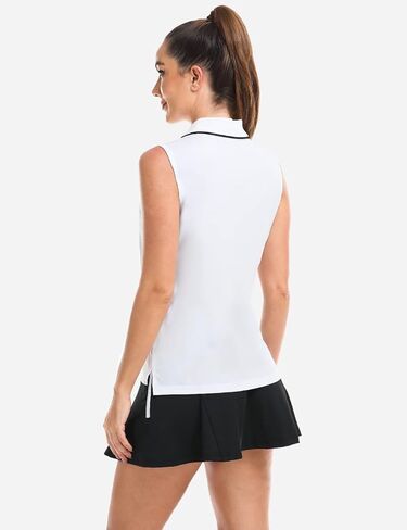 Hiverlay Women's Sleeveless Polo Golf Shirts Quick Dry UPF 50+ V-Neck with Collar Lightweight Tennis Workout Tank Tops in Saudi Arabia