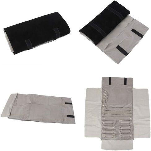 EXCEART Roll Up Jewelry Pouch Travel Storage Bag Earrings Necklace Roll Organizer Compact Roll Up Jewelry Storage Bag Organizer for Women in Saudi Arabia