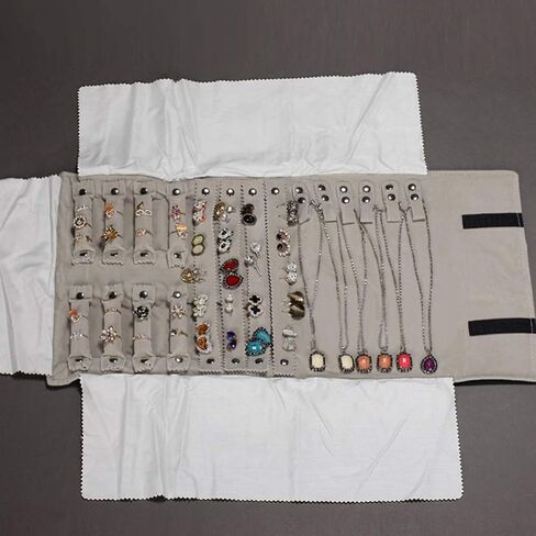 EXCEART Roll Up Jewelry Pouch Travel Storage Bag Earrings Necklace Roll Organizer Compact Roll Up Jewelry Storage Bag Organizer for Women in Saudi Arabia
