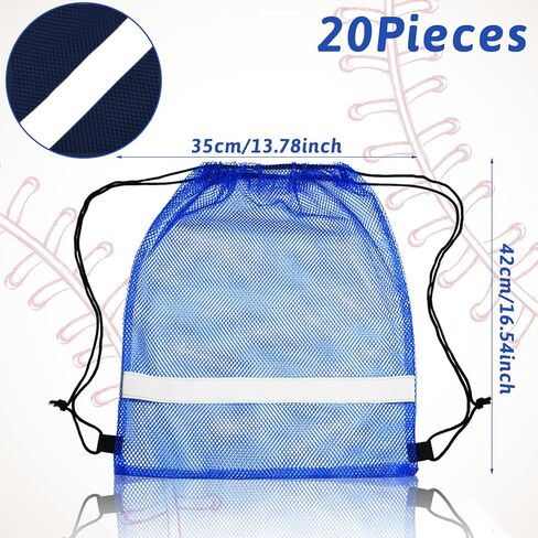 20 Pcs Reflective Mesh Drawstring Bag Swimming Bag 16.54 x 13.78 Inch Quick Drying Sport Beach Bag for Teens Adult (Black) in Kuwait
