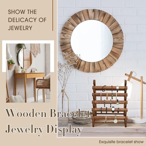 جوكسيكا قطعتان من حامل وعرض الاساور من 5 طبقات، حامل اساور خشبي لعرض الاساور لبيع وتنظيم الاساور والمجوهرات والساعات ومتجر العرض والتخزين المنزلي in Kuwait