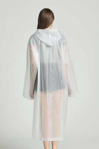 معاطف مطر للبالغين قابلة لاعادة الاستخدام من انفو، معاطف مطر شفافة من مادة ايفا مع غطاء راس واكمام، معاطف مطر محمولة للانشطة الخارجية والطوارئ in Kuwait