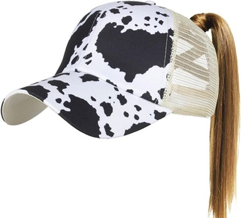 Womens Cow Print Baseball Cap Unisex Adjustable Baseball Hat Casual Cotton Sun Hats for Teen Girls in Kuwait