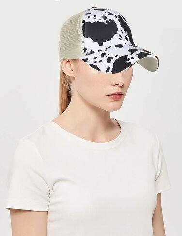 Womens Cow Print Baseball Cap Unisex Adjustable Baseball Hat Casual Cotton Sun Hats for Teen Girls in Kuwait