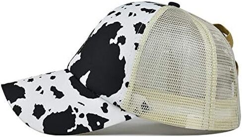 Womens Cow Print Baseball Cap Unisex Adjustable Baseball Hat Casual Cotton Sun Hats for Teen Girls in Kuwait