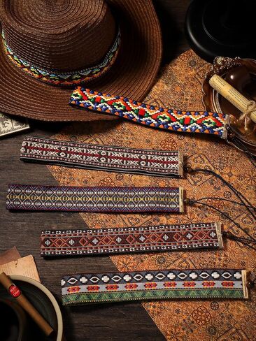 Yuxung 6 Pieces Western Style Hat Band Cowgirl Cowboy Hat Band Adjustable Cowboy Hat Belts for Men and Women in Saudi Arabia