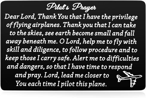 SRACU Aviation Gifts Pilot Gifts for Pilots Prayer Wallet Card Flight Attendant Gift Pilot Graduation Gift Future Pilot Gift New Pilot Gift in Kuwait