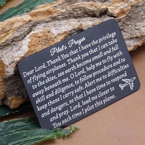 SRACU Aviation Gifts Pilot Gifts for Pilots Prayer Wallet Card Flight Attendant Gift Pilot Graduation Gift Future Pilot Gift New Pilot Gift in Kuwait