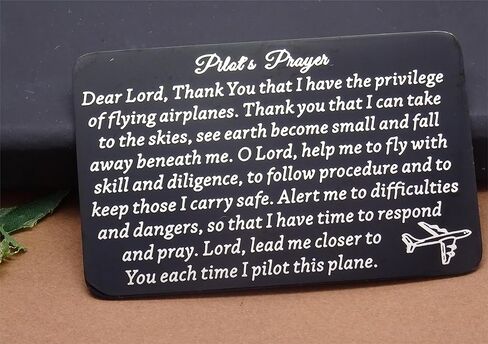 SRACU Aviation Gifts Pilot Gifts for Pilots Prayer Wallet Card Flight Attendant Gift Pilot Graduation Gift Future Pilot Gift New Pilot Gift in Kuwait