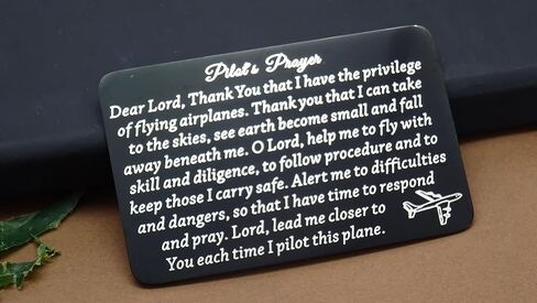 SRACU Aviation Gifts Pilot Gifts for Pilots Prayer Wallet Card Flight Attendant Gift Pilot Graduation Gift Future Pilot Gift New Pilot Gift in Kuwait