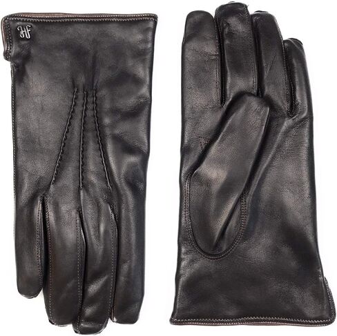 Hickey Freeman Men’s Leather & Cashmere Gloves - Handcrafted 100% Nappa Leather & Italian Cashmere-Lined Winter Glove Pair in Kuwait