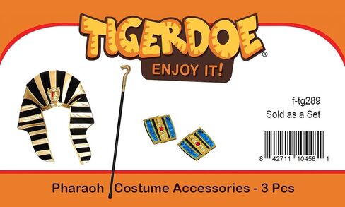 Tigerdoe Egyptian Costume - 3 Pc Set - Pharaoh Hat, Cuffs, Cobra King Cane - Pharaoh Costume in Saudi Arabia