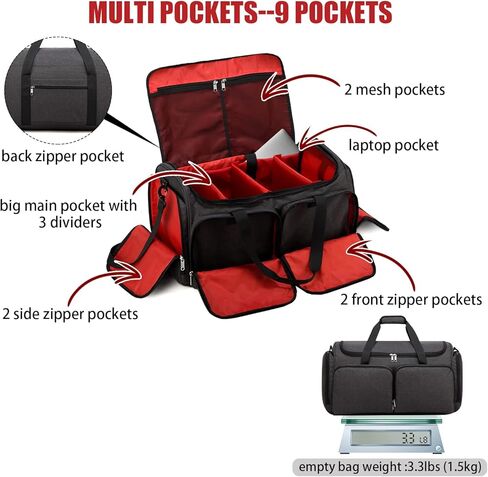 Sneaker Bag Travel Shoes Duffel Bag Men Women Gym Sport Luggage Duffle Carrying Case Bag Divider Adjustable Compartment Portable Soccer Athletic Shoes Carrier Heavy Duty Traveling Accessories in Kuwait