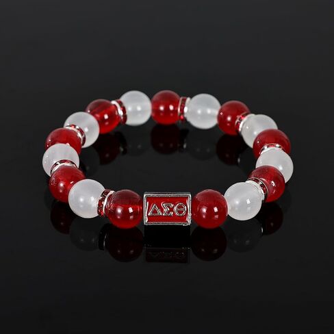 Koop Delta Sorority Paraphernalia Bracelet for Womens 1913 Sorority Jewelry Faux Pearl Bracelet Beaded Bracelets with Gift Box in Saudi Arabia