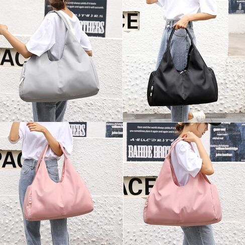 Forestfish Duffel Bag Gym Totes with Dry Wet Pocket & Shoes Compartment for Women and Men,Black in Kuwait