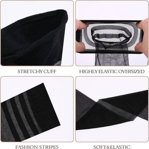 Ray-JrMALL 6 أزواج من الجوارب النسائية الشفافة ذات الفخذ العليا، جوارب طويلة مضادة للانزلاق من السيليكون، جوارب رفيعة من الدانتيل بأعلى الفخذين in Kuwait