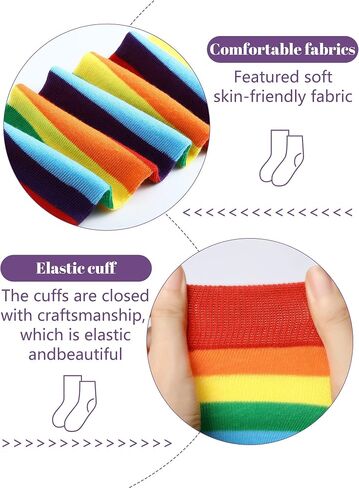 SATINIOR 4 Pairs Halloween Knee Socks Cosplay Rainbow Stripe Stockings for Halloween Girls Ladybug Bee Costume in Saudi Arabia