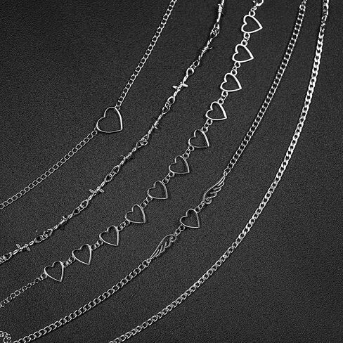 YIIISIIY 15 قطعة قلادة الجرونج مجموعة القوطية Y2k مجوهرات اكسسوارات القلائد القوطي الصليب الجنية الملاك القلب الجناح سلسلة المختنق قلادة للنساء الفتيات in Kuwait