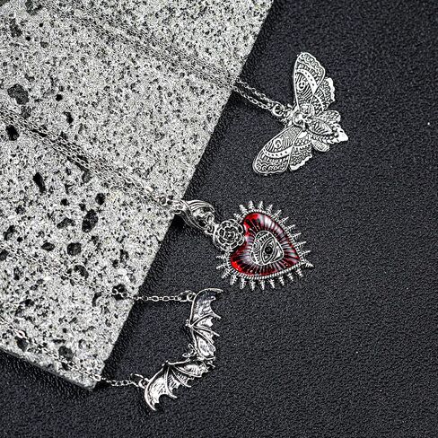 YIIISIIY 15 قطعة قلادة الجرونج مجموعة القوطية Y2k مجوهرات اكسسوارات القلائد القوطي الصليب الجنية الملاك القلب الجناح سلسلة المختنق قلادة للنساء الفتيات in Kuwait