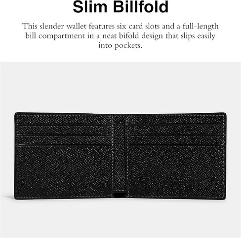 حقيبة Coach رفيعة من الجلد المحبب باللون الأسود، مقاس واحد in Kuwait