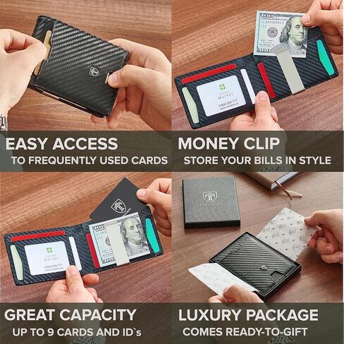 TRAVANDO Wallet for Men Mens Wallet with Money Clip RFID Certified Slim Wallet with Money Clip RFID Wallet for Men PHOENIX in Saudi Arabia