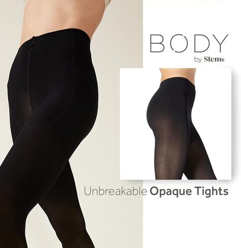 Body By Stems Unbreakable Opaque Tights for Women - 120 Denier - Thick Black Tights for Women - Women's Tights for Dresses in Kuwait