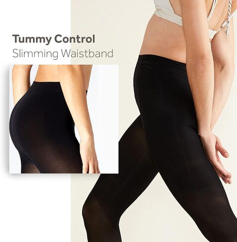 Body By Stems Unbreakable Opaque Tights for Women - 120 Denier - Thick Black Tights for Women - Women's Tights for Dresses in Kuwait