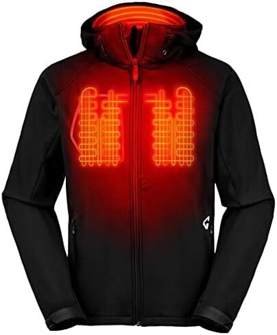 سترة Gerbing الرجالية Torrid 2.0 Softshell ساخنة - ملابس ساخنة تعمل بالبطارية 7 فولت للرياضات الشتوية والتخييم والصيد in Saudi Arabia