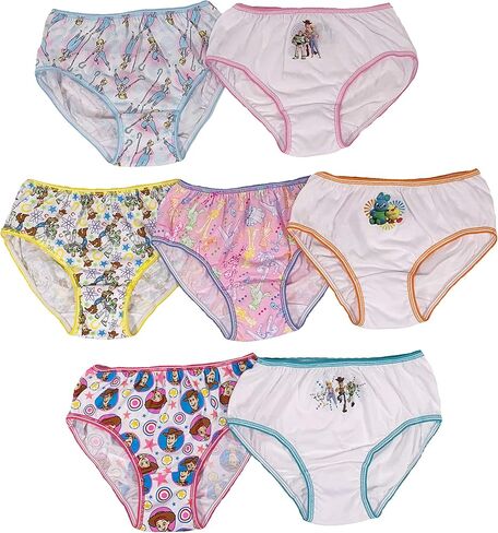 Disney Girls' Toddler Toy Story 100% Combed Cotton 7-Pack and 10-Pack Underwear in Sizes 2/3T, 4T, 4, 6, and 8, Multicolor in Saudi Arabia