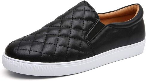 VOCNTVY Loafers for Women Quilted Slip On Shoes Casual Fashion Sneakers | Non-Slip TPR Sole, Faux Leather Upper, Memory Foam Insole, Blister-Free Heel, All Day Walking Comfort for Daily Work Wear in Kuwait