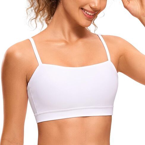 حمالة صدر رياضية للسيدات من CRZ YOGA Butterluxe قابلة للتعديل بحزام رفيع - حمالة صدر مبطنة لاسلكية برقبة مربعة للتمرين واليوجا in Kuwait