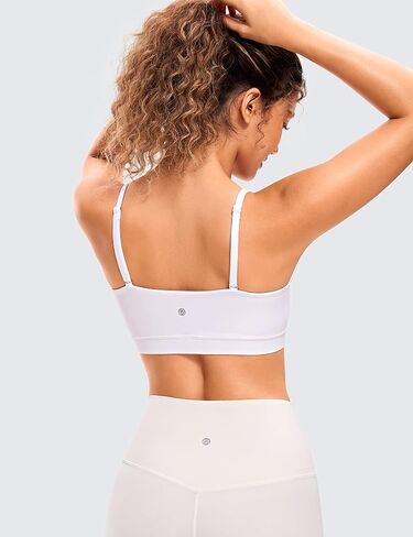 حمالة صدر رياضية للسيدات من CRZ YOGA Butterluxe قابلة للتعديل بحزام رفيع - حمالة صدر مبطنة لاسلكية برقبة مربعة للتمرين واليوجا in Kuwait