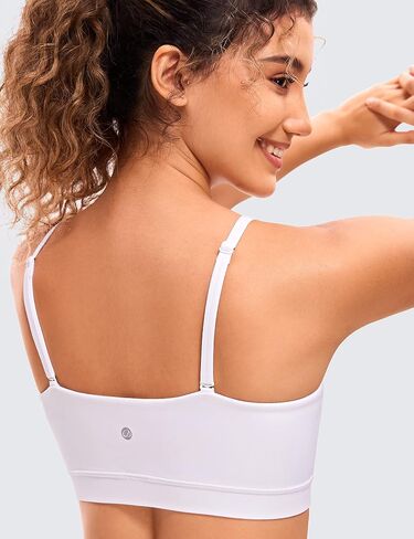 حمالة صدر رياضية للسيدات من CRZ YOGA Butterluxe قابلة للتعديل بحزام رفيع - حمالة صدر مبطنة لاسلكية برقبة مربعة للتمرين واليوجا in Kuwait