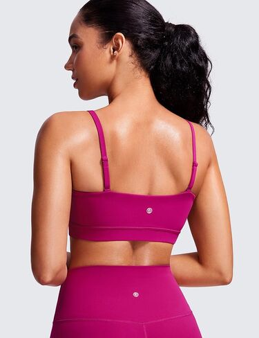 حمالة صدر رياضية للسيدات من CRZ YOGA Butterluxe قابلة للتعديل بحزام رفيع - حمالة صدر مبطنة لاسلكية برقبة مربعة للتمرين واليوجا in Kuwait