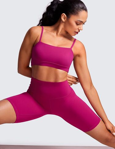 حمالة صدر رياضية للسيدات من CRZ YOGA Butterluxe قابلة للتعديل بحزام رفيع - حمالة صدر مبطنة لاسلكية برقبة مربعة للتمرين واليوجا in Kuwait